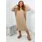Šaty mikinové teplé oversize volnočasové s kapucí dlouhý rukáv dámské nadrozměr (2XL/3XL ONE SIZE) ITALSKÁ MÓDA IMD23789