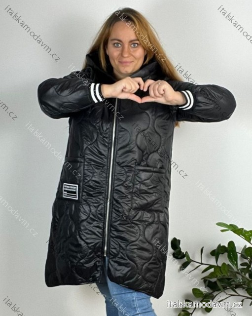 Bunda  s kapucí dámská nadrozměr (2XL/3XL/4XL ONE SIZE) ITALSKÁ MÓDA IM423KIRA