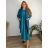 Vesta flaušová beránek bez rukávu dámské nadrozměr (46/48/50 ONE SIZE) ITALSKá MóDA IM3251117/DR tm. modrá 46/48/50