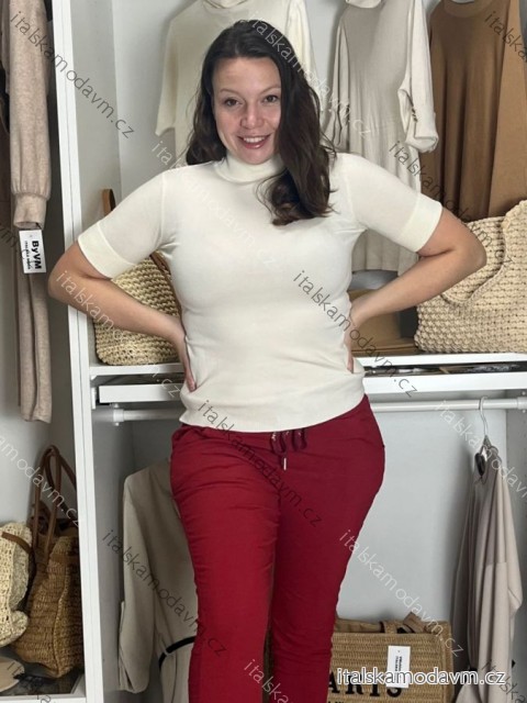 Sveter úpletový s rolákom krátky rukáv dámsky BEREMIKA  (S/M/L ONE SIZE) IMWDF252703/DR