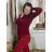 Svetr úpletový tenký dlouhý rukáv dámský FREA (S/M/L ONE SIZE) ITALSKÁ MÓDA IMD25150/DR vínová S/M/L