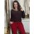 Svetr úpletový tenký dlouhý rukáv dámský FREA (S/M/L ONE SIZE) ITALSKÁ MÓDA IMD25150/DR vínová S/M/L