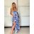 Šaty dlouhé letní na ramínka dámské (S/M ONE SIZE) ITALSKÁ MÓDA IMPBB24B25181/DUR -   modrá -   S/M