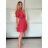 Šaty krátké letní krátký rukáv dámské AIDA  (S/M/L ONE SIZE) ITALSKÁ MÓDA IMWGB251450-1/DUR -   červená -   S/M/L