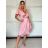 Šaty společenské krátký rukáv dámské (S/M/L ONE SIZE) ITALSKá MODA IMSP255945/DU -   béžová -   S/M/L
