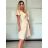 Šaty společenské krátký rukáv dámské (S/M/L ONE SIZE) ITALSKá MODA IMSP255945/DU -   béžová -   S/M/L