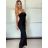 Šaty dlouhé elegantní letní carmen přes prsa dámské (XS/S/M ONE SIZE) ITALSKÁ MÓDA IMM25M34075/DU -   Černá -   S/M