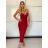 Šaty dlouhé letní elegantní na ramínka dámské (XS/S/M ONE SIZE) ITALSKÁ MÓDA IMM25M34553/DU -   červená -   S/M