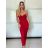 Šaty dlouhé letní elegantní na ramínka dámské (XS/S/M ONE SIZE) ITALSKÁ MÓDA IMM25M34553/DU -   červená -   S/M