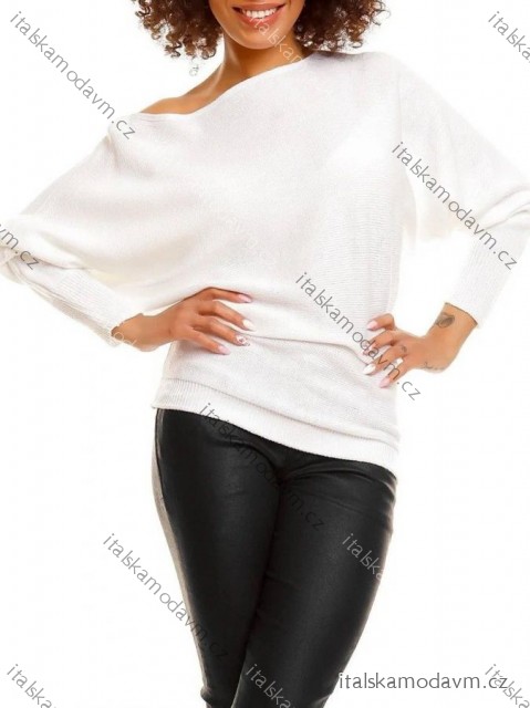 Svetr úpletový řádkový dlouhý rukáv dámský (S/M/L ONE SIZE) ITALSKÁ MÓDA IMD25181