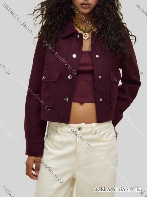 Kabátek teplý dlouhý rukáv dámský (S/M/L ONE SIZE) ITALSKÁ MÓDA IMD25183