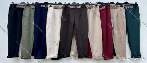 Kalhoty elegantní s páskem dámské (S/M/L ONE SIZE) ITALSKÁ MÓDA IMD25184