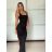 Šaty dlouhé letní elegantní na ramínka dámské (XS/S/M ONE SIZE) ITALSKÁ MÓDA IMM25M33075/DU -   zelená khaki -   S/M