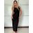 Šaty dlouhé elegantní letní  bez rukávu dámské (XS/S/M ONE SIZE) ITALSKÁ MÓDA IMM25M33396/DU -   Černá -   S/M