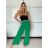 Kalhoty dlouhé letní dámské (S/M/L ONE SIZE) ITALSKÁ MÓDA IMM25M10392/DU -   zelená -   S/M/L