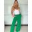 Kalhoty dlouhé letní dámské (S/M/L ONE SIZE) ITALSKÁ MÓDA IMM25M10392/DU -   zelená -   S/M/L