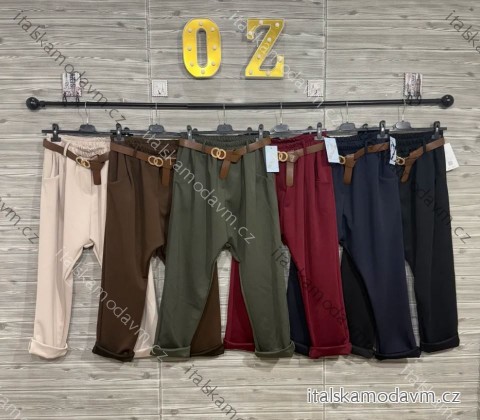 Kalhoty elegantní s páskem dámské (S/M/L ONE SIZE) ITALSKÁ MÓDA IMPOZ253139