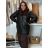 Bunda podzimní s kapucí na zip dlouhý rukáv dámská nadrozměr ANNA (3XL - 7XL) SWEST IMWSW25C20B8505-1/DU 5XL Černá