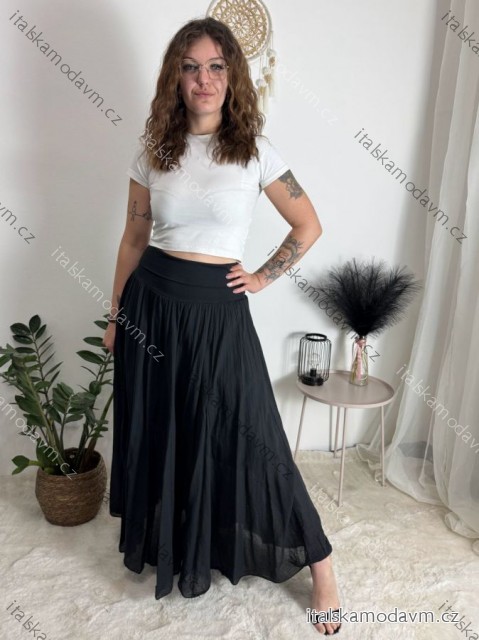 Sukňa dlhá dámska TINA (S/M/L ONE SIZE) TALIANSKA MóDA IMSM25TINA/DUR černá S/M/L