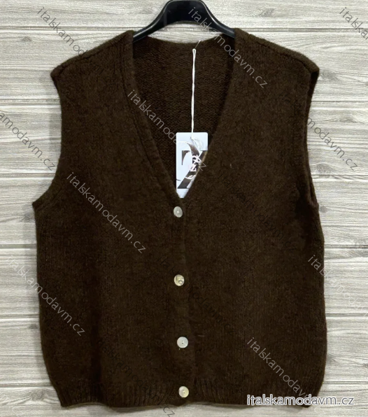 Vesta bez rukávu dámská (S/M/L ONE SIZE) ITALSKÁ MÓDA IMPOZ25ST-7703