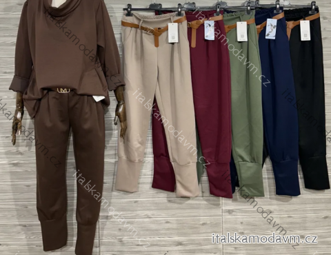 Kalhoty elegantní s páskem dámské (S/M/L ONE SIZE) ITALSKÁ MÓDA IMPOZSM-3198