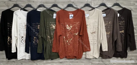 Tunika 3/4 dlouhý rukáv dámská (S/M/L ONE SIZE) ITALSKÁ MÓDA IMPOZ25LV-25411
