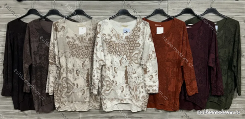 Tunika 3/4 dlouhý rukáv dámská (S/M/L ONE SIZE) ITALSKÁ MÓDA IMPOZ25LV-25411A
