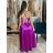 Šaty dlouhé elegantní na ramínka dámské (S/M ONE SIZE) ITALSKá MODA IM323013