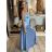 Šaty dlouhé elegantní na ramínka dámské (S/M ONE SIZE) ITALSKá MODA IM323013