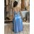 Šaty dlouhé elegantní na ramínka dámské (S/M ONE SIZE) ITALSKá MODA IM323013