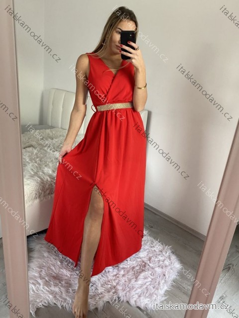 Šaty dlouhé elegantní společenské plesové na ramínka dámské (S/M ONE SIZE) ITALSKá MóDA IM3226339/DU