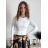 Tričko elegantný dlhý rukáv dámske (XS/S/M ONE SIZE) TALIANSKA MóDA IMM23M31346/DUR čierna XS/S/M