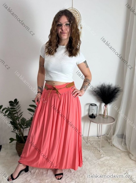 Sukně dlouhá dámská LUCIA (S/M/L ONE SIZE) ITALSKÁ MÓDA IMWBL25483/DU lososová S/M/L