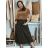Sukně s páskem manžestrová dámská ERIKA (S/M/L ONE SIZE) ITALSKá MóDA IMSM251149/DU S/M/L zelená khaki