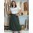 Sukně s páskem manžestrová dámská ERIKA (S/M/L ONE SIZE) ITALSKá MóDA IMSM251149/DU S/M/L zelená khaki