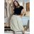 Sukně s páskem manžestrová dámská ERIKA (S/M/L ONE SIZE) ITALSKá MóDA IMSM251149/DU S/M/L zelená khaki