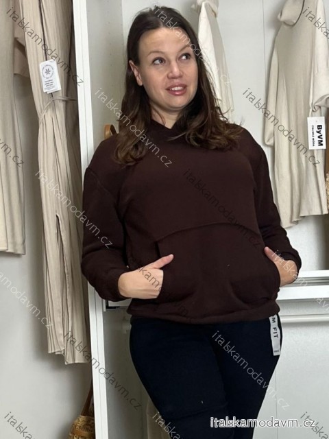 Mikina oversize s kapucňou dlhý rukáv dámska ILONA  (S/M/L ONE SIZE) TALIANSKA MÓDA IMWDZ251111/DUR