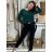 Rifle jeans s páskem  MOM FIT dámske nadrozměr (M-3XL) MOON GIRL MA525KF520-2/DU 2XL Černá