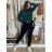 Rifle jeans s páskem  MOM FIT dámske nadrozměr (M-3XL) MOON GIRL MA525KF520-2/DU 3XL Černá