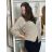Cardigan krátký na knoflík dlouhý rukáv dámský MERYL (S/M/L ONE SIZE) ITALSKÁ MÓDA IMWGB251111/DU S/M/L sv. béžová