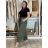 Tepláky elegantní dámské nadrozměr LOLA (40/42/44 ONE SIZE) ITALSKÁ MÓDA IM4251145/DU 40/42/44 zelená khaki