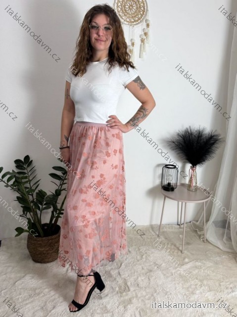 Sukně letní dlouhá dámská (S/M/L ONE SIZE) ITALSKÁ MÓDA IMSH25SL202/DR