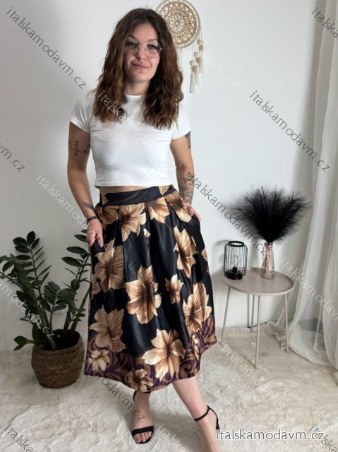 Sukně středně dlouhá dámská (S/M/L ONE SIZE) ITALSKÁ MÓDA IMM24M3154A/DUR
