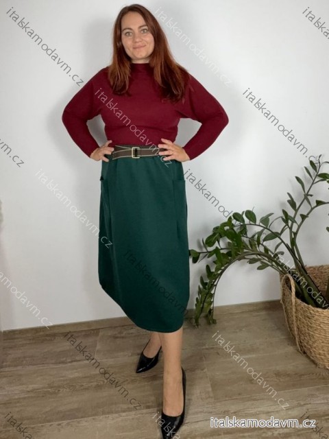 Sukně s páskem dámská nadrozměr INNA (48/50/52 ONE SIZE) ITALSKÁ MÓDA IM4251142/DUR