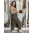 Kalhoty manžestrové s páskem dámské NALA (S/M/L ONE SIZE) ITALSKÁ MÓDA IMSM251151
