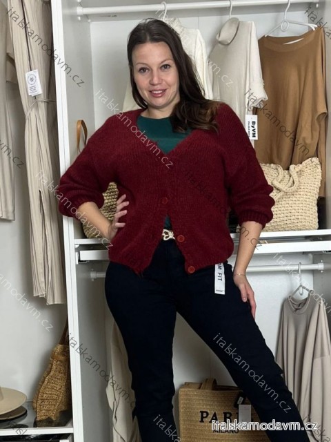 Cardigan krátký na knoflík dlouhý rukáv dámský MERYL (S/M/L ONE SIZE) ITALSKÁ MÓDA IMWGB251111