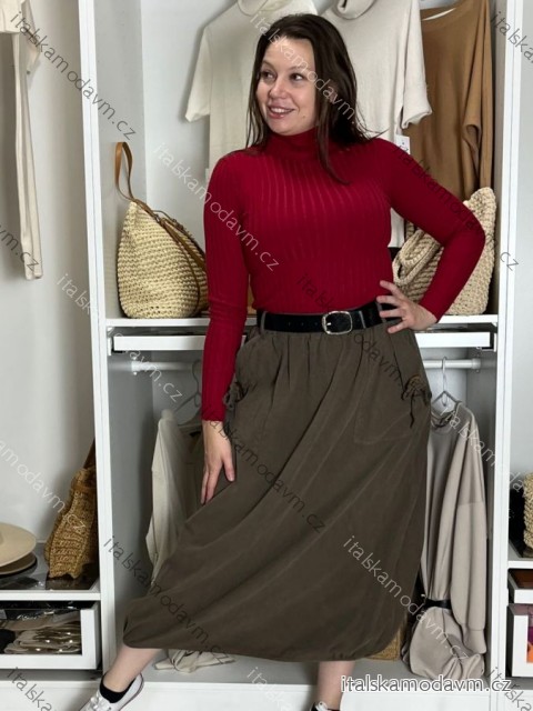 Sukně s páskem manžestrová dámská RITA (S/M/L ONE SIZE) ITALSKá MóDA IMSM251153/DU