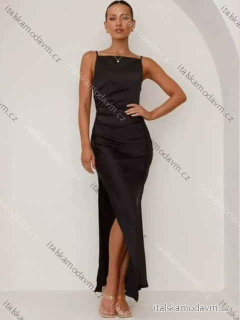Šaty dlouhé společenské elegantní na ramínka dámské (XS/S/M ONE SIZE) ITALSKÁ MÓDA IMM25M40313