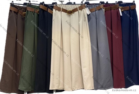 Nohavice dlhé elegantné s opaskom dámske nadrozmer (42/44/46 ONE SIZE) TALIANSKA MÓDA IMC25434