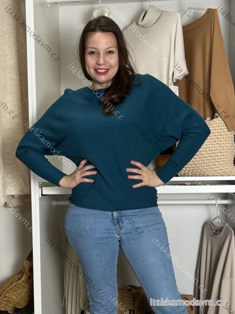 Svetr úpletový tenký dlouhý rukáv dámský (M/L/XL ONE SIZE) ITALSKÁ MÓDA IM4251134/DUR